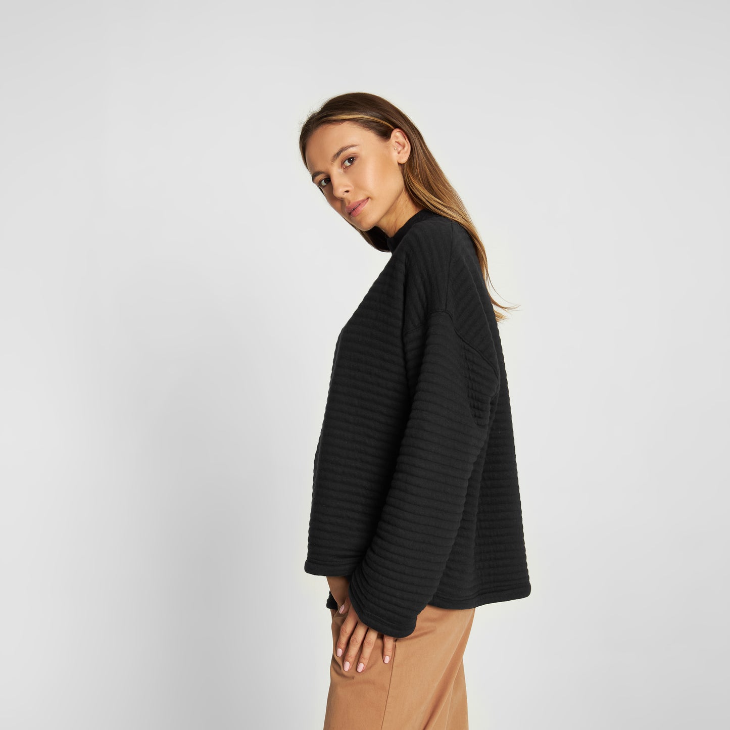 Sweatshirt Quilted Melldala Black
