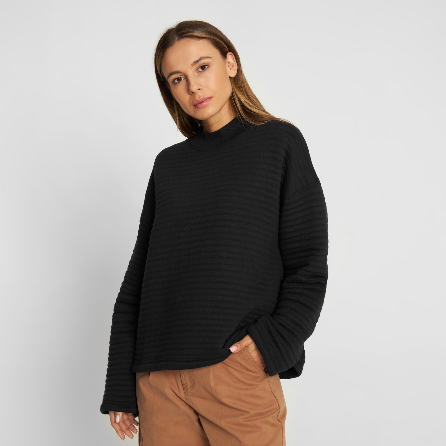 Sweatshirt Quilted Melldala Black