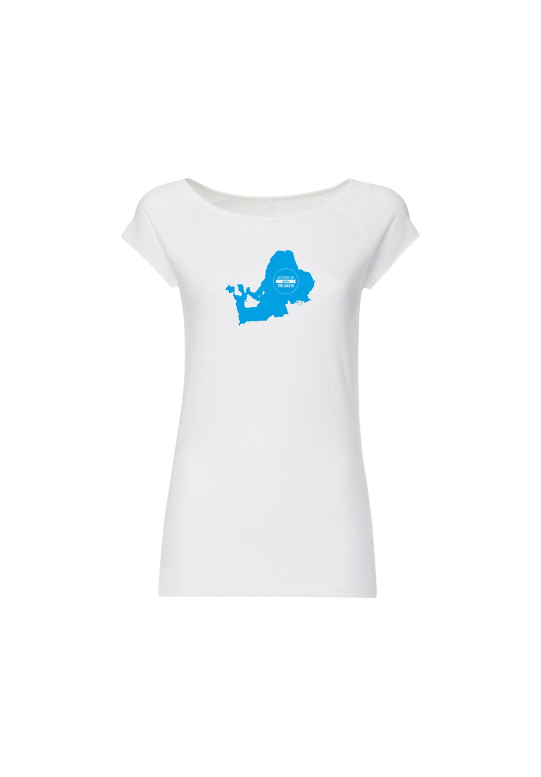 Chiemseemotiv Cap Sleeve weiß /hellblau Ladies
