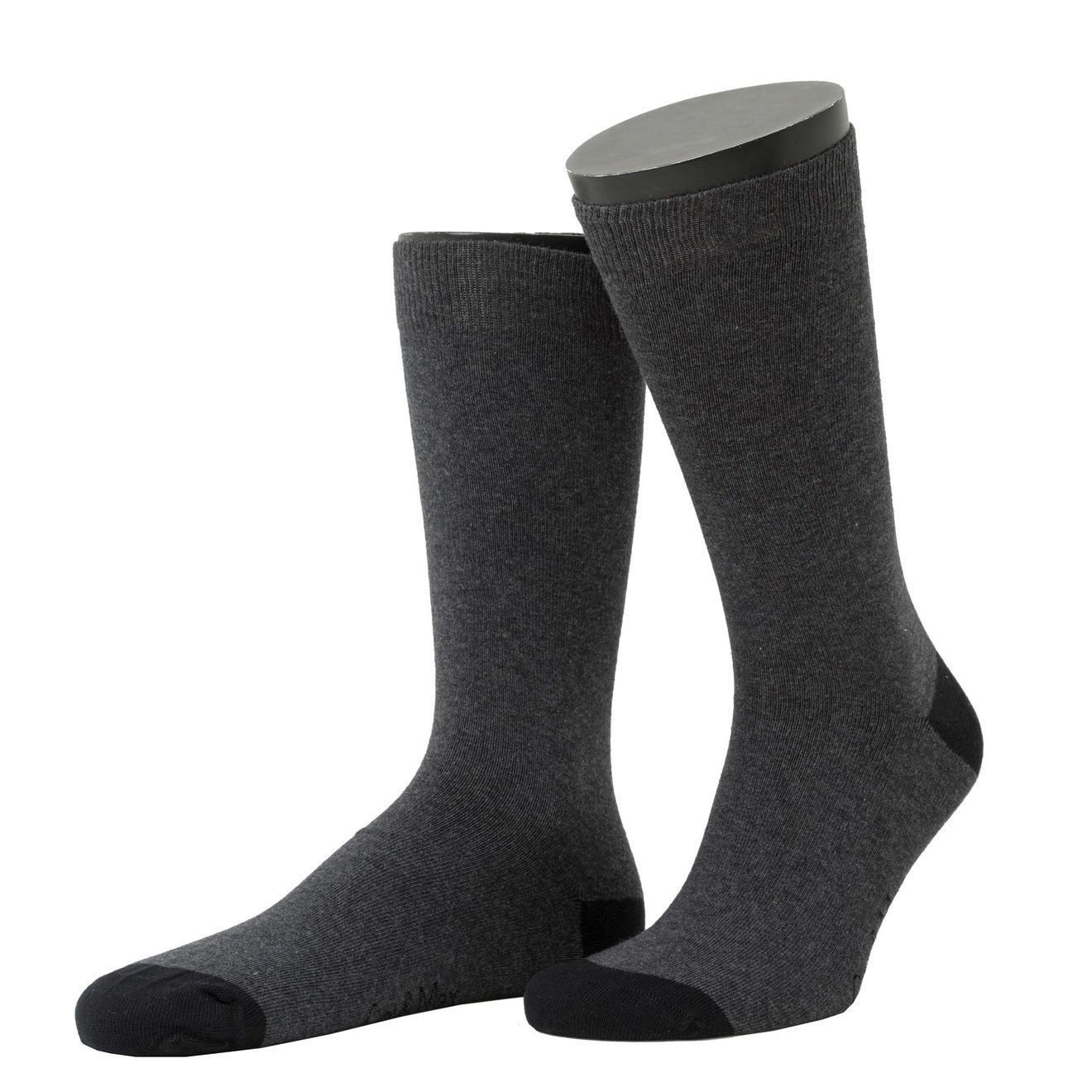 Contrast Heel and Toe Office Biobaumwolle Socken