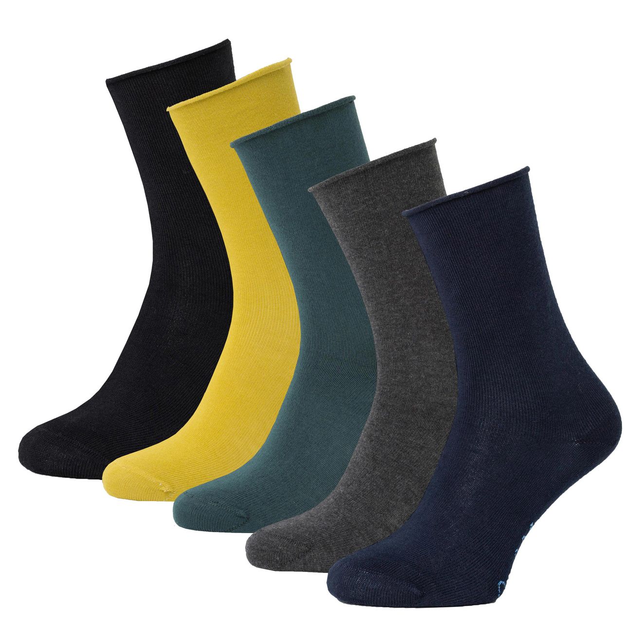 5 Paar Roll Top Biobaumwollsocken