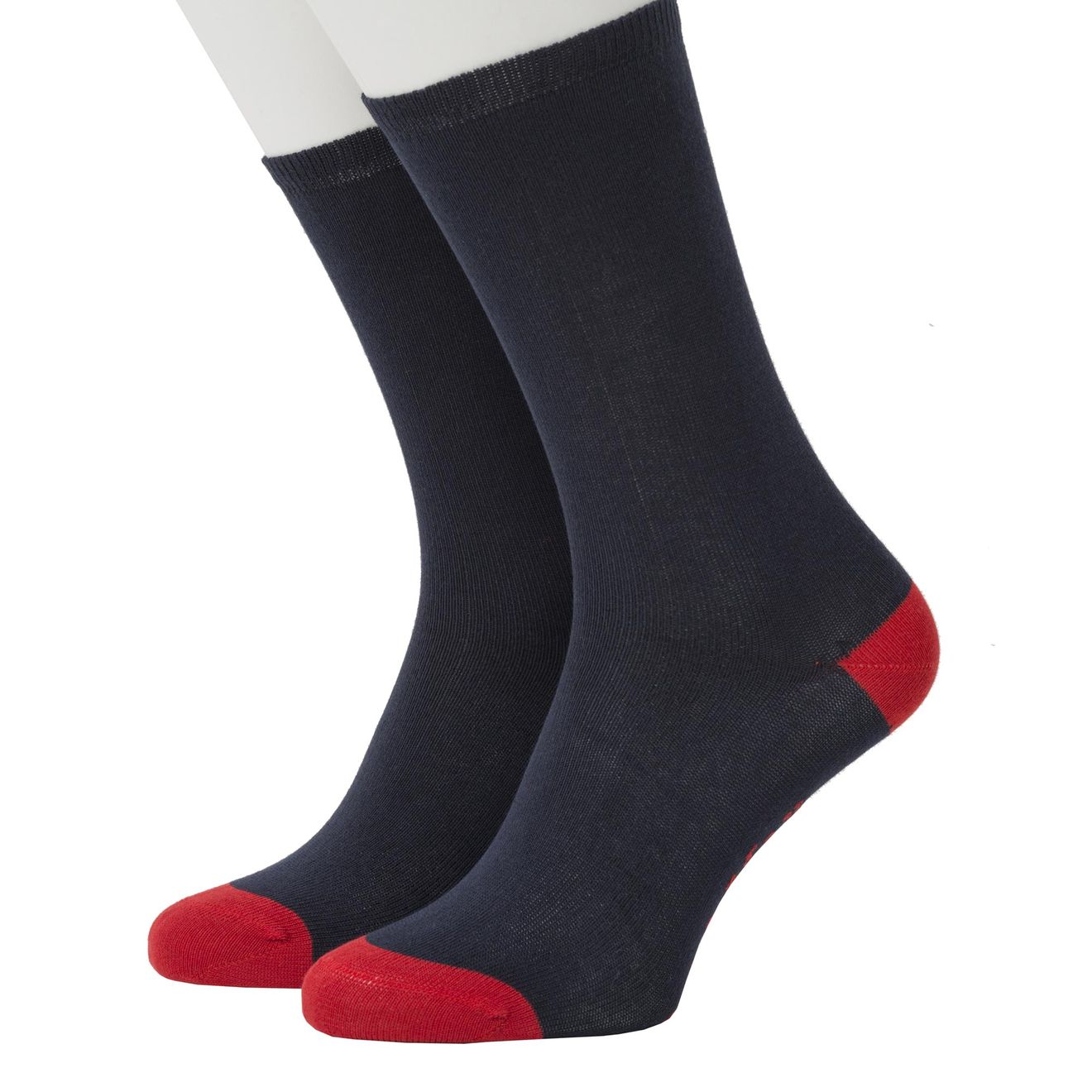 Contrast Heel and Toe Office Biobaumwolle Socken