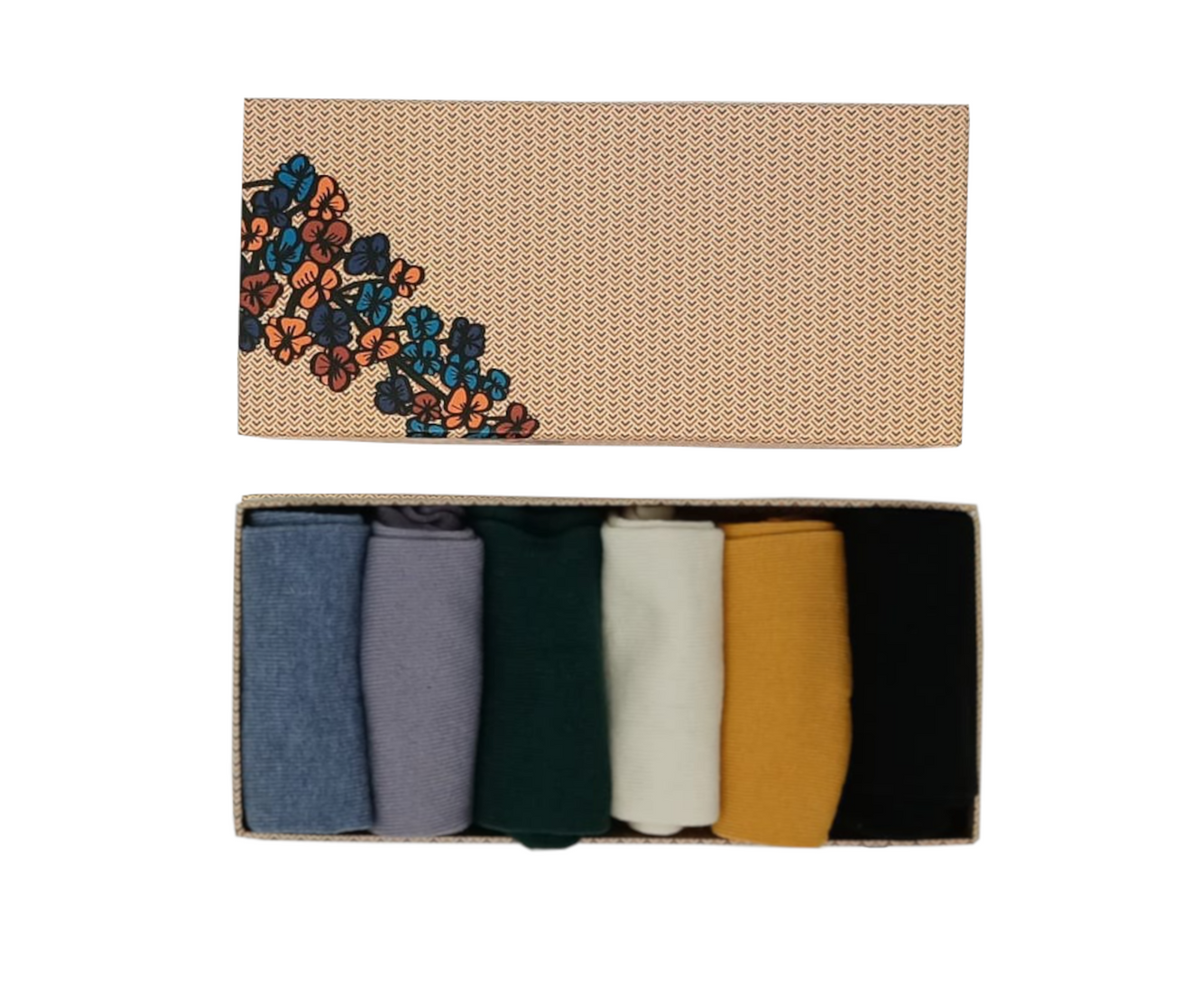 6 Paar Roll Top Box Biobaumwollsocken