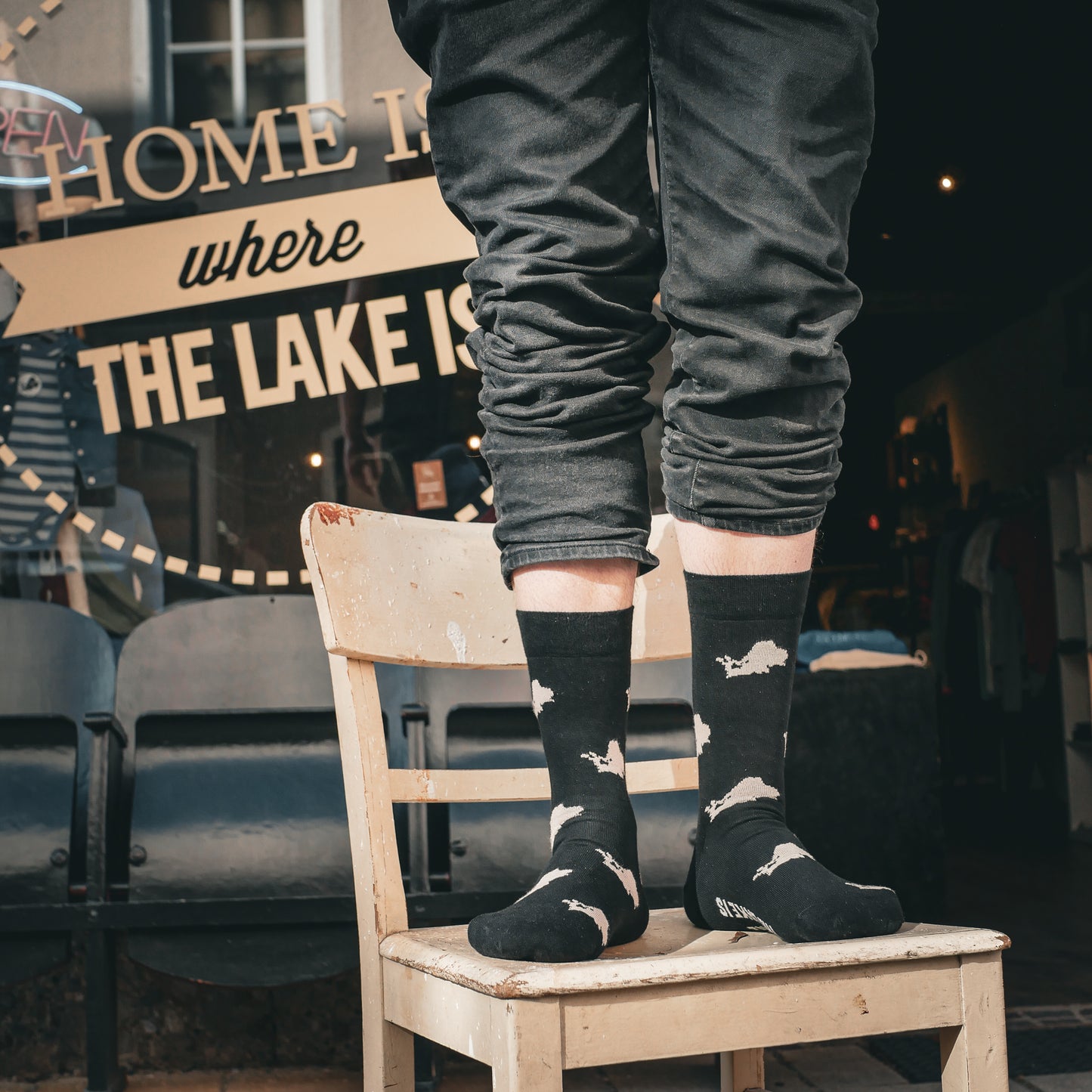 Socken Chiemsee Silhouette