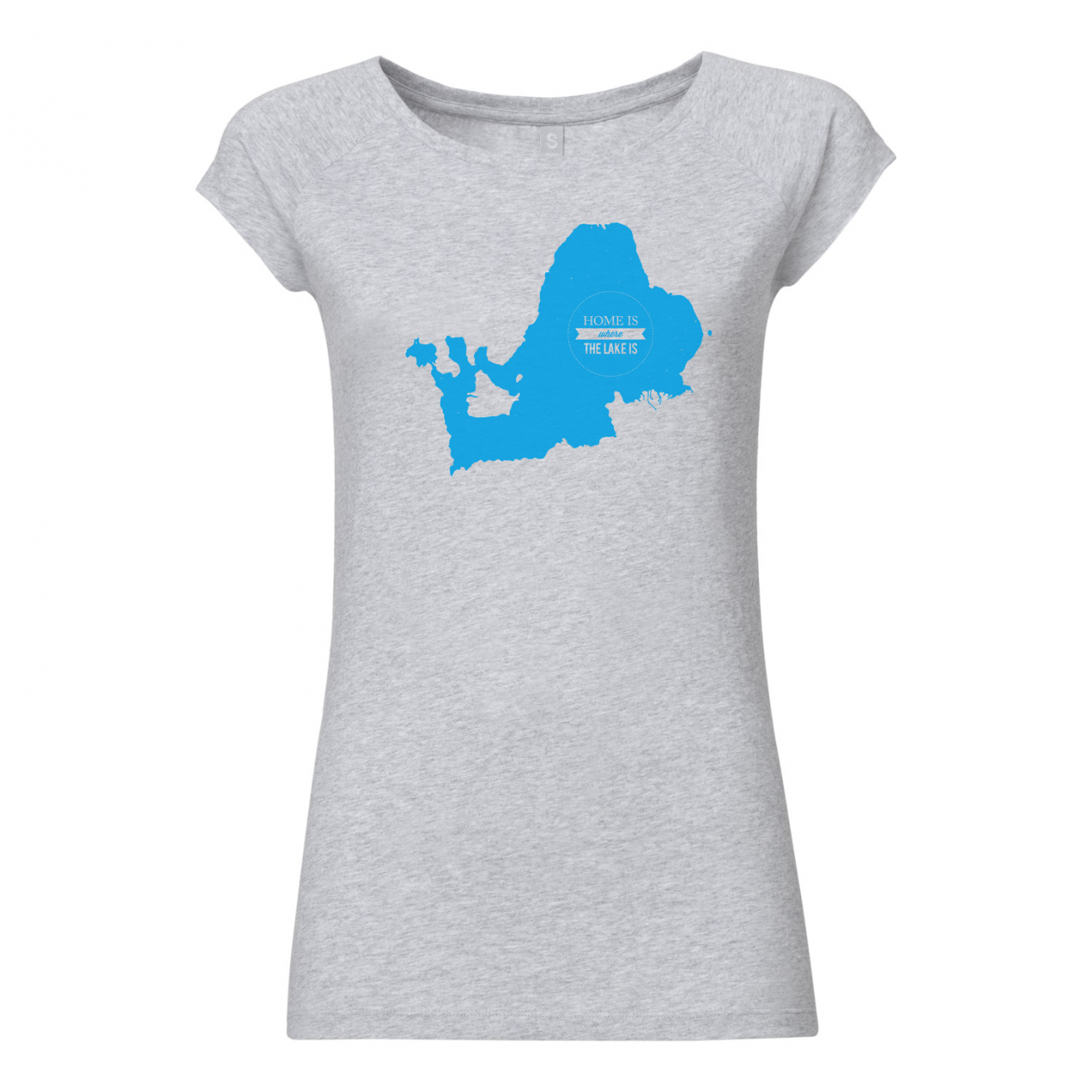 Chiemseemotiv Shirt grau blau Ladies