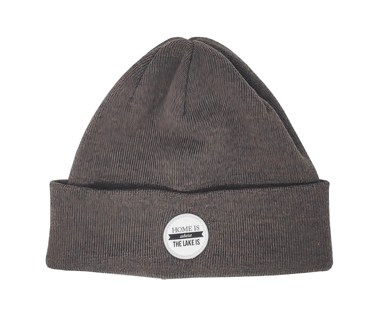 Merinobeanie taupe fein gestrickt