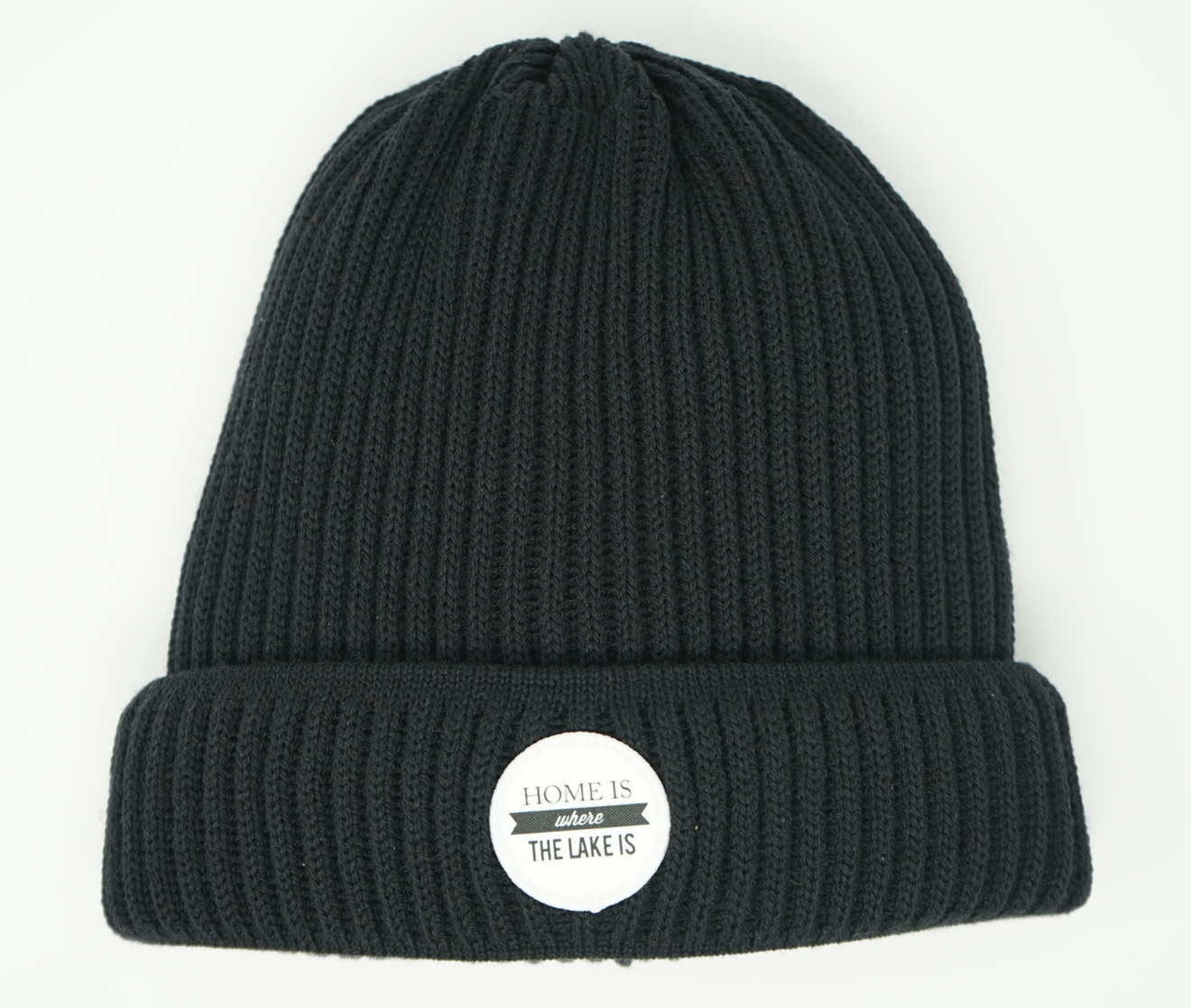 Merinobeanie schwarz grob gestrickt