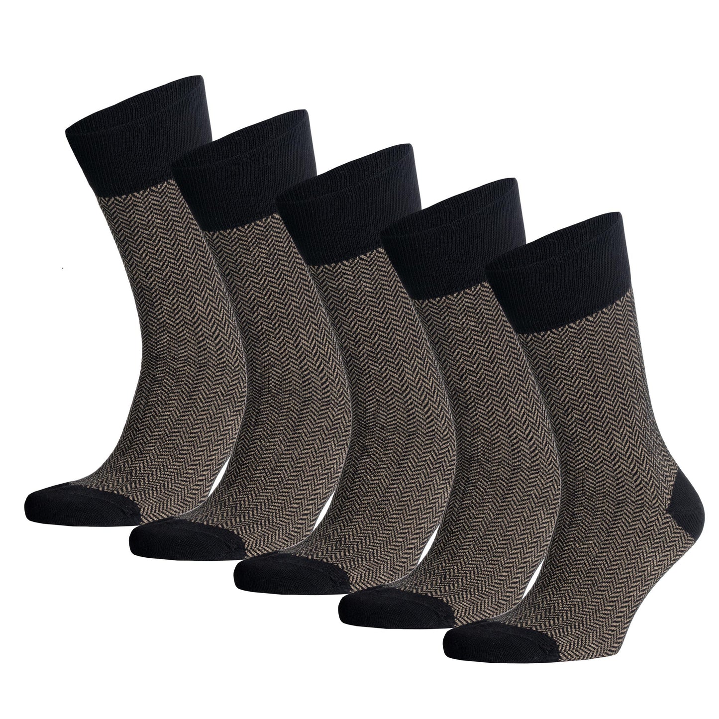 Fine Herringbone Jacquard Biobaumwoll Socken