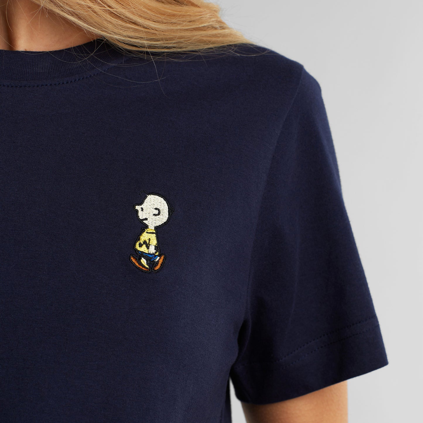 T-shirt Mysen Charlie Brown Embroidery Navy