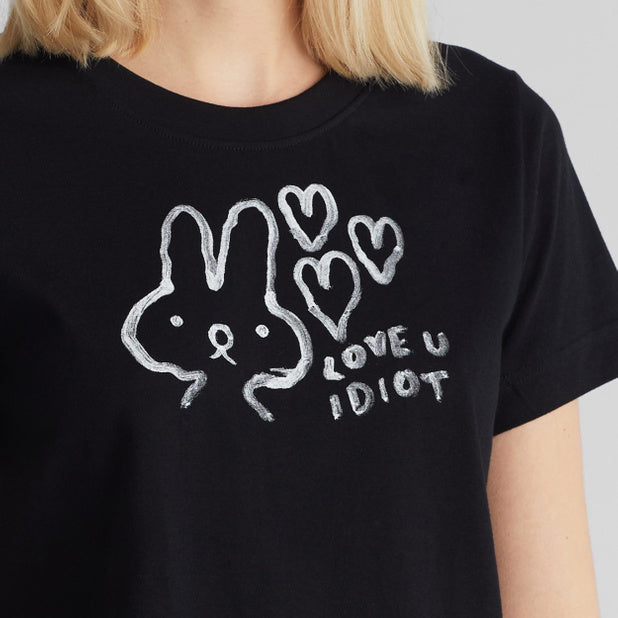 T-shirt Mysen Love U Idiot Black
