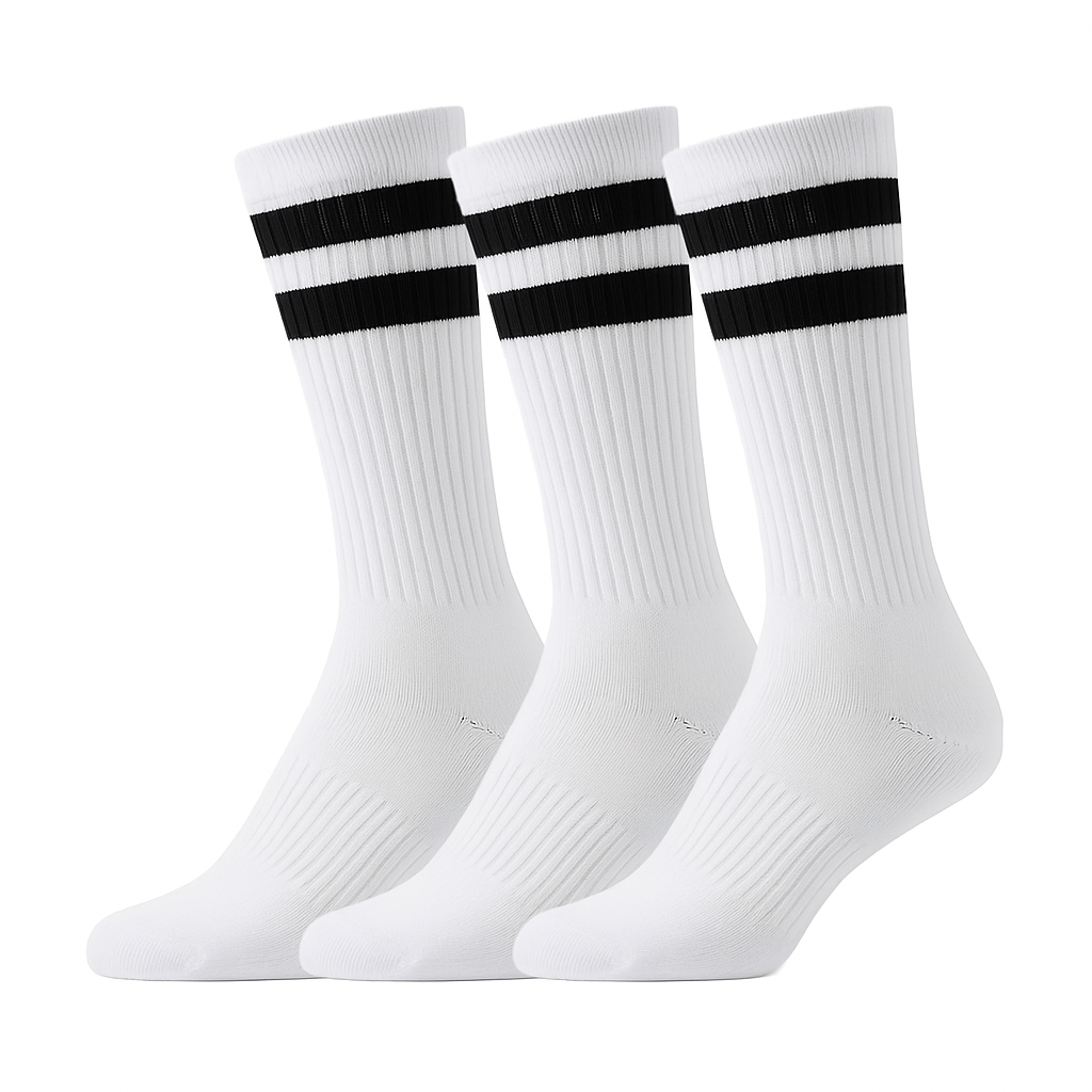 3er Set Tennissocken mit schwarzen Streifen 
Spino Socks 