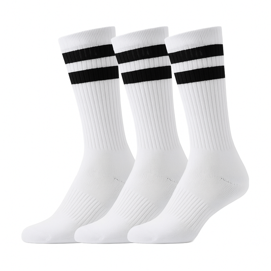 3er Set Tennissocken mit schwarzen Streifen 
Spino Socks 