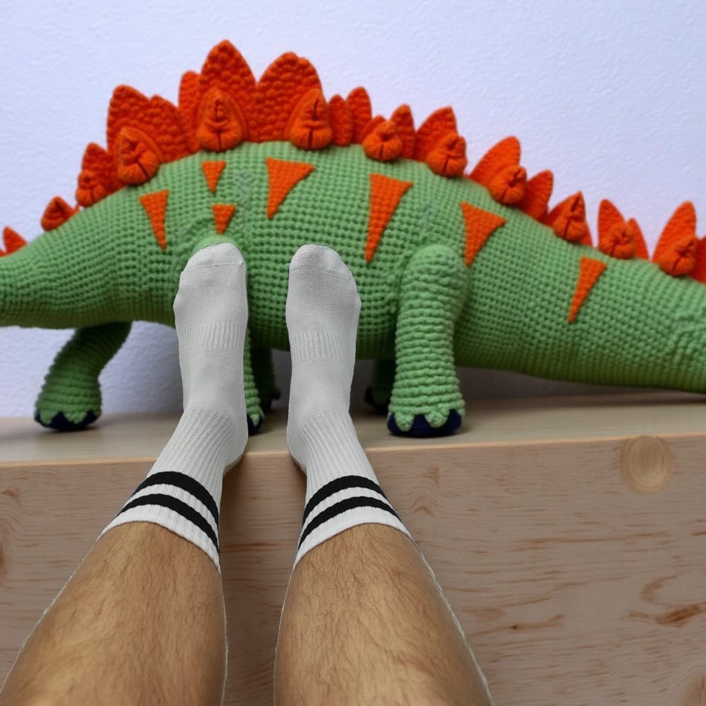 3er Set Weiße Tennissocken mit Streifen aus Bio-Baumwolle