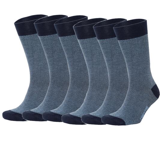 6er Set Herringbone Pattern Bio-Baumwolle Socken