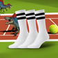 3er Set Weiße Tennissocken mit Streifen aus Bio-Baumwolle