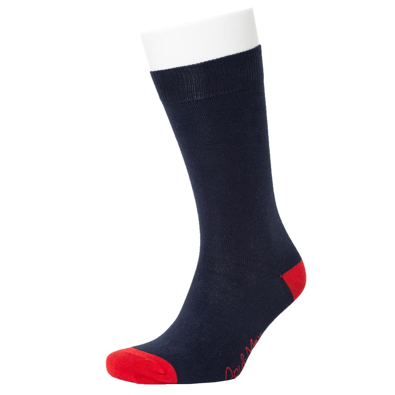 Contrast Heel and Toe Socks navy red