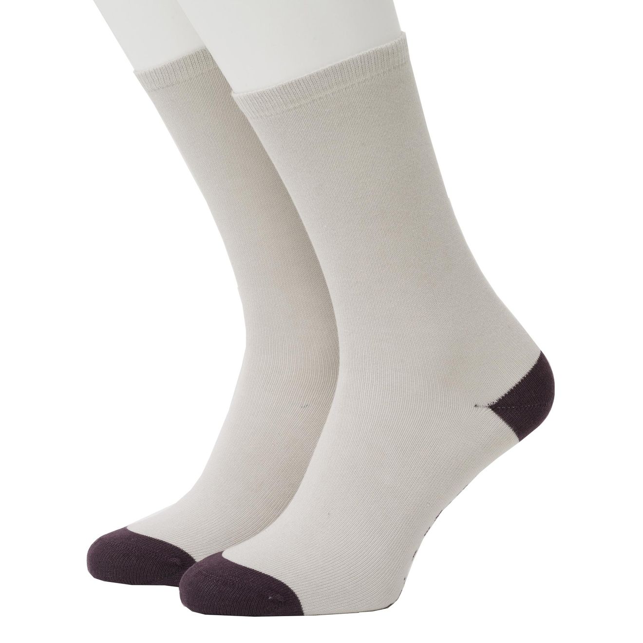 Contrast Heel and Toe Office Biobaumwolle Socken