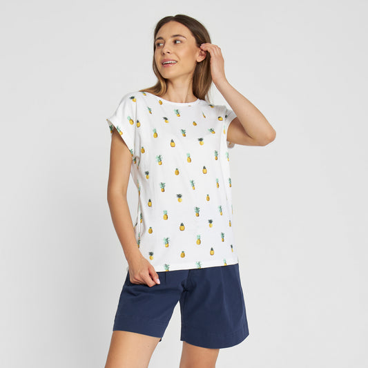 T-Shirt Visby Pineapples white