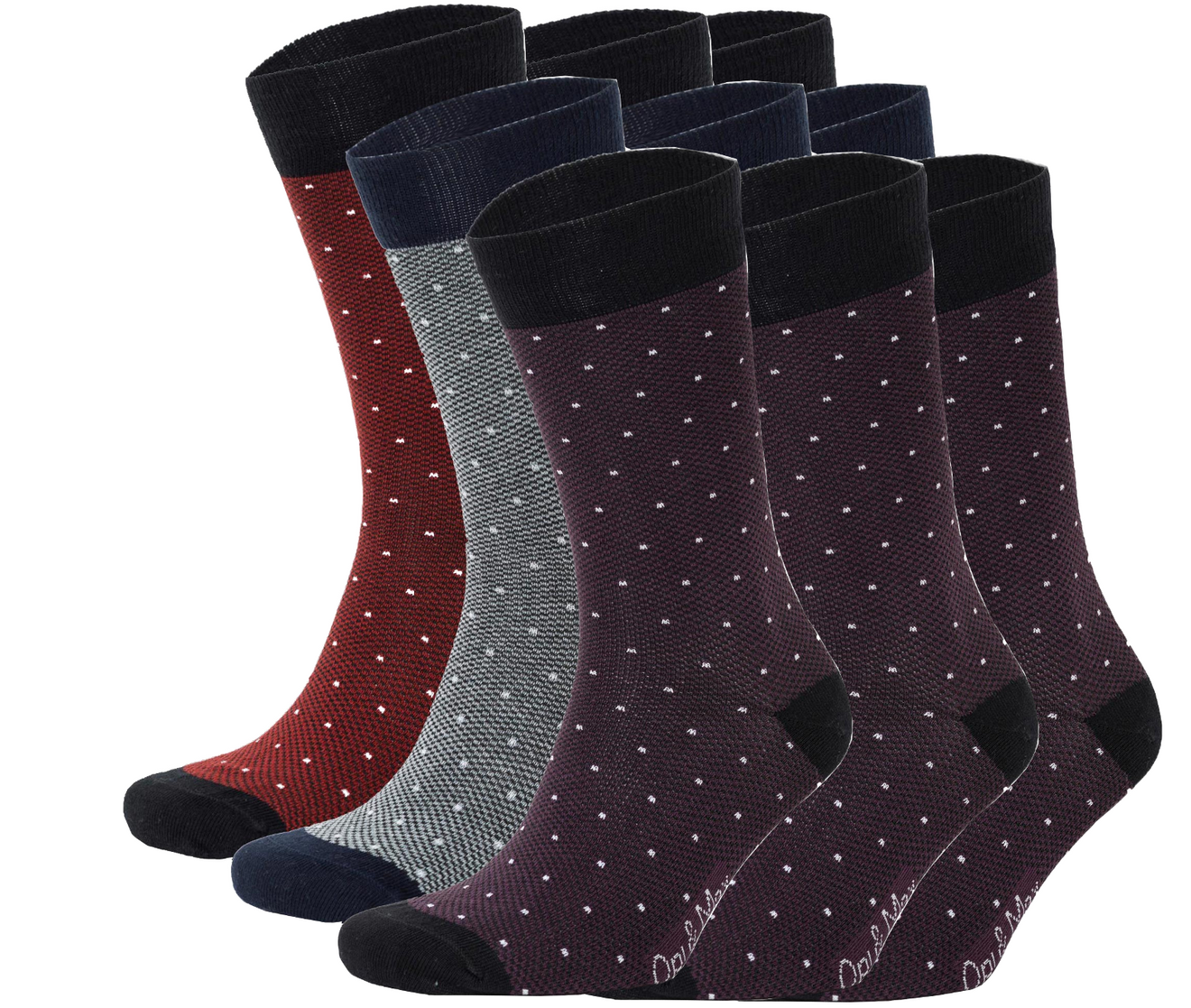 9er Set Pique Pattern Socken Biobaumwolle