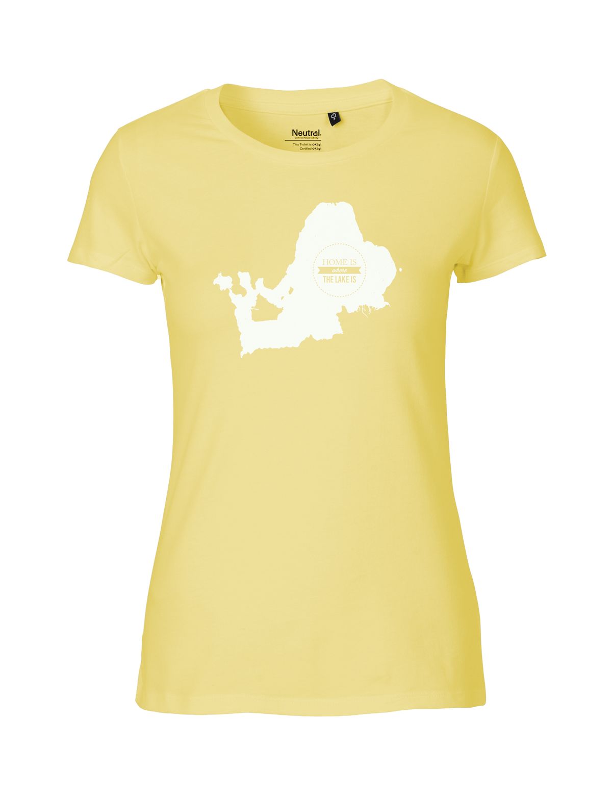 Chiemsee Motif Ladies Fitted T-Shirt dust yellow