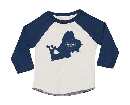 Chiemsee Motiv Baby Baseball T-Shirt blau
